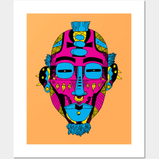 CMYK African Mask 5 Posters and Art